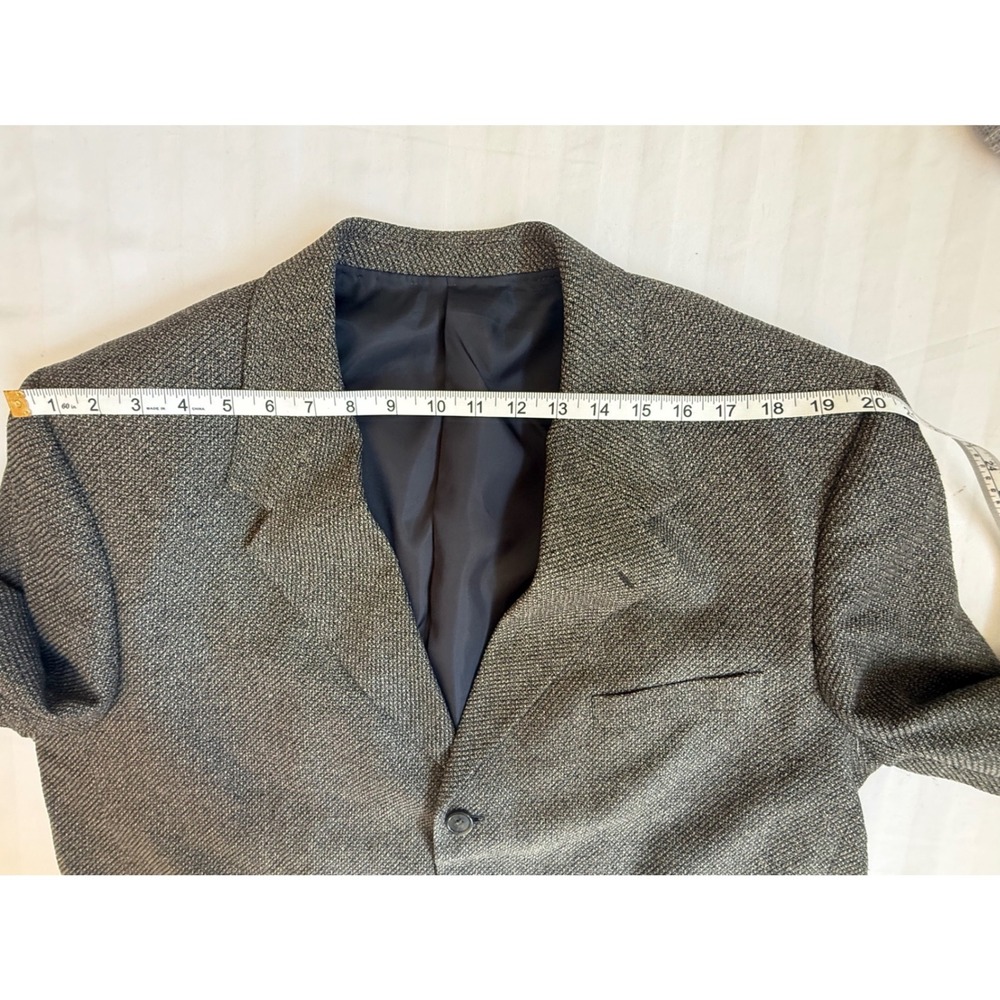 Versini Mens 100% Silk Blazer Grey Black Textured Sport Coat Italy Fabric 48 - Picture 7 of 10